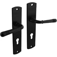 Intersteel Deurkruk Helena op langschild profielcilindergat 72mm - mat zwart