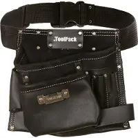 Toolpack Industriële Gereedschapsgordel, 1 Vast Holster, Hamerhouder, Zwarte Afwerking
