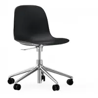 Normann Copenhagen Form chair draaistoel, 5 W bureaustoel zwart, aluminium, wielen
