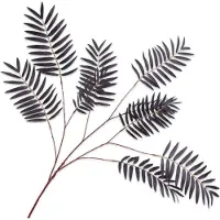 Silk-ka Kunstbloem-Zijde Palm Tak Zwart 122 cm