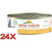 Almo Nature 24x HFC - Kattenvoer Natvoer Blik - Natural - Kippenvlees - 150g