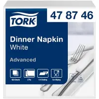 Tork Dinerservetten Tork 2-laags 1/4-vouw 150st wit 478746