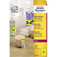 Avery Adresetiket 99 - 1x38 - 1mm neonrood 25 vel 14 etiketten per vel
