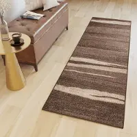 Tapiso Sari Tapijt Loper Bruin Woonkamer Gang Vloerkleed Maat- 70x500