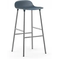 Normann Copenhagen Barstoel Form Barstool 75 cm Chrome Blue