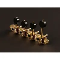 Gotoh GTH15790 MF40 F Stemmechanieken voor F-Style Mandoline, Goud, Zwarte MB Knoppen, 1:14 Overbrenging