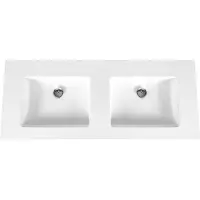 Boss & Wessing Wastafel BWS Veroni 45.5x154 cm Zonder Kraangaten Solid Surface Wit