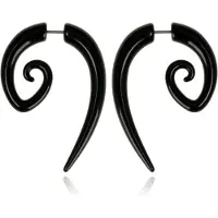 LGT JWLS Zwarte Bone oorbellen Tribal Snail