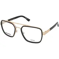 Aucune Bril - DSQUARED2 - D2 0064 - Goud/Zwart - Maat 55 - Kunststof montuur