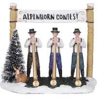 Luville Kerst kersthuisje alpenhorn contest