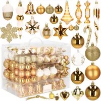 Springos Kerstballen 153 Stuks Goud/Wit