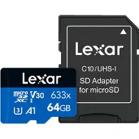 Lexar MicroSD Blue Series UHS-I 633X 64GB V10