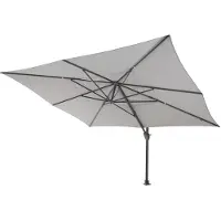 4 Seasons Outdoor Zweefparasol Hacienda 300 x 400 cm. Anthracite frame Mid Grey