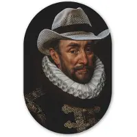 MuchoWow Muurovaal 40x60 cm - Ovale wanddecoratie Willem van Oranje - Adriaen Thomasz - Cowboy hoed - Ovalen schilderij - Muurdecoratie woonkamer - Kamer decoratie - Schilderijen - Wandcirkel