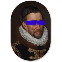 MuchoWow Muurovaal 60x90 cm - Ovale wanddecoratie Willem van Oranje - Adriaen Thomasz - Blauw - Ovalen schilderij - Muurdecoratie woonkamer - Kamer decoratie - Schilderijen - Wandcirkel