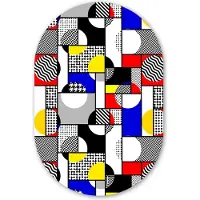 MuchoWow Muurovaal 60x90 cm - Ovale wanddecoratie Schilderij - Mondriaan - Kleuren - Ovalen schilderij - Muurdecoratie woonkamer - Kamer decoratie - Schilderijen - Wandcirkel