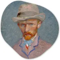MuchoWow Organische wanddecoratie 40x40 cm - Organisch schilderij Zelfportret - Vincent van Gogh - Muurdecoratie woonkamer - Kamer decoratie - Schilderijen - Muurcirkel aesthetic
