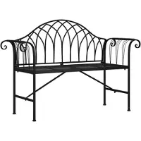 vidaXL Tuinbank 2-zits 128 cm staal zwart