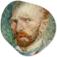 MuchoWow Organische wanddecoratie 40x40 cm - Organisch schilderij Zelfportret - Vincent van Gogh - Muurdecoratie woonkamer - Kamer decoratie - Schilderijen - Muurcirkel aesthetic