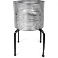Senza Bloemvat Zilver ook te gebruiken als bijzettafeltje 51,5 x 39 x 39 cm