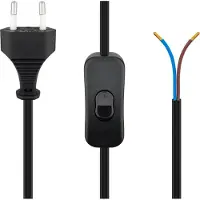 Goobay Aansluitsnoer | | 1.5 meter (2x 0.75mm², Met schakelaar, Zwart)