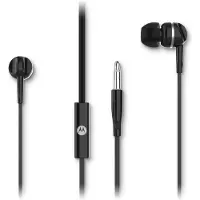 Motorola Oordopjes met Draad 105 - Oordopjes met Microfoon - In-Ear Oordopjes - Incl. 6 Siliconen Oordoppen in S, M en L - In-Line Microfoon - Kristalhelder Geluid - Zwart