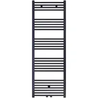 Klea Handdoekradiator Middenonderaansluiting 1400x600mm 754 Watt Geborsteld Mat Zwart