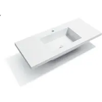 Veroni Bagnotti Beta Solid Surface Enkele Wastafel - 60cm - Acryl Wit