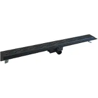 Klea RVS Zwart Douchegoot 90x7cm 40mm Aansluiting Met Flens En Kunststof Sifon En Filter