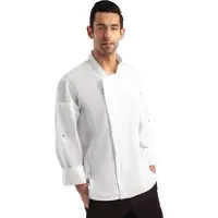 Chef Works Urban Hartford unisex koksbuis met rits lange mouw wit S, Borstomvang: 92-97cm