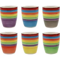 Studio Tavola Tavola - Koffiemokken - Zonder Oor - Kleurrijk - Aardewerk - 160Ml - 6 Stuks - Ibizia