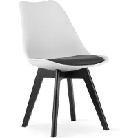 Viking Choice MARK - Eetkamerstoel - zwart houten onderstel - set van 4 - wit zwart