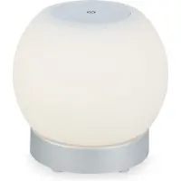 Briloner - LED Tafellamp Batterij, Dimbaar, Glas LED Tafellamp Snoerloos, Aanraakfunctie, 3.300K Warm Wit, Chroom Mat, 150x160 mm (HxD)