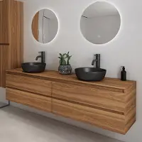Fontana Proma badkamermeubel 200cm zonder kommen walnoot