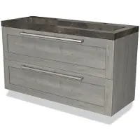 Maxaro Modulo Badkamermeubel met wastafel | 120 cm Grijs eiken Kader front Natuursteen 2 lades onder elkaar