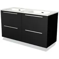 Maxaro Modulo Badkamermeubel met wastafel | 120 cm Mat zwart Vlak front Keramiek 4 lades