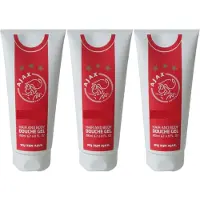 Ajax Douchegel - Rood/Wit - Tube 200 ml - Hair & Body - 3 stuks Voordeelverpakking