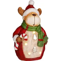 House of Seasons Rood Rendier met LED Verlichting In Zijn Buik - 28 x 17,5 x 42 cm