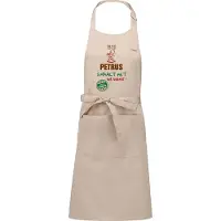 Kariban Naamcadeau - Naamschort - Keukenschort met je naam - BBQ schort - verjaardag - vaderdag - beige - het smaakt het lekkerst bij: Petrus