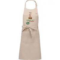 Kariban Naamcadeau - Naamschort - Keukenschort met je naam - BBQ schort - verjaardag - vaderdag - beige - het smaakt het lekkerst bij: Erik