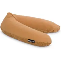 Snoozzz Zwangerschapskussen Zijslaapkussen Lichaamskussen - 185 cm - microparel vulling - luxe draagtas - wasbare hoes - Camel Bubble