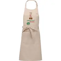 Kariban Naamcadeau - Naamschort - Keukenschort met je naam - BBQ schort - verjaardag - vaderdag - beige - het smaakt het lekkerst bij: Rob