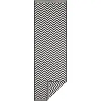 NORTHRUGS Dubbelzijdig Buitenkleed Palma - Zwart/Creme 80 x 150 cm