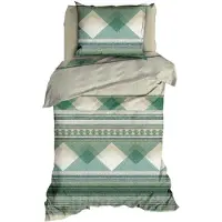 Satin d'or Dekbedovertrek Courban Saliegroen Satijn-140 x 200 / 220 cm | 1-Persoons