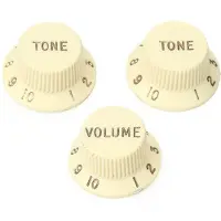 Fender 991369002 linkshandige strat knoppen, 1V + 2T, verouderd wit