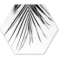 MuchoWow Hexagon wanddecoratie - Kunststof Wanddecoratie - Hexagon Schilderij - Palm - Zomer - Bladeren - Tropical - 120x103 cm