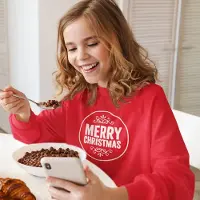 B&C Kersttrui Rood Kind - Merry Christmas Round (3-4 jaar - MAAT 98/104) - Kerstkleding voor jongens & meisjes