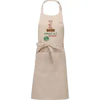 Kariban Naamcadeau - Naamschort - Keukenschort met je naam - BBQ schort - verjaardag - vaderdag - beige - het smaakt het lekkerst bij: David