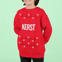 B&C Foute Kersttrui Rood Kind - Kerst Rendieren (7-8 jaar - MAAT 122/128) - Kerstkleding voor jongens & meisjes