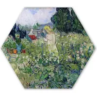 MuchoWow Hexagon wanddecoratie - Kunststof Wanddecoratie - Hexagon Schilderij - Marguerite Gachet in de tuin - Vincent van Gogh - 75x65 cm